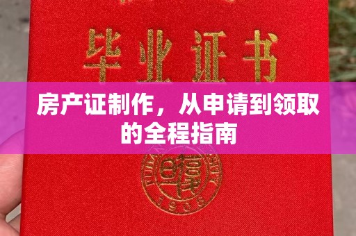 普定房产证制作，从申请到领取的全程指南